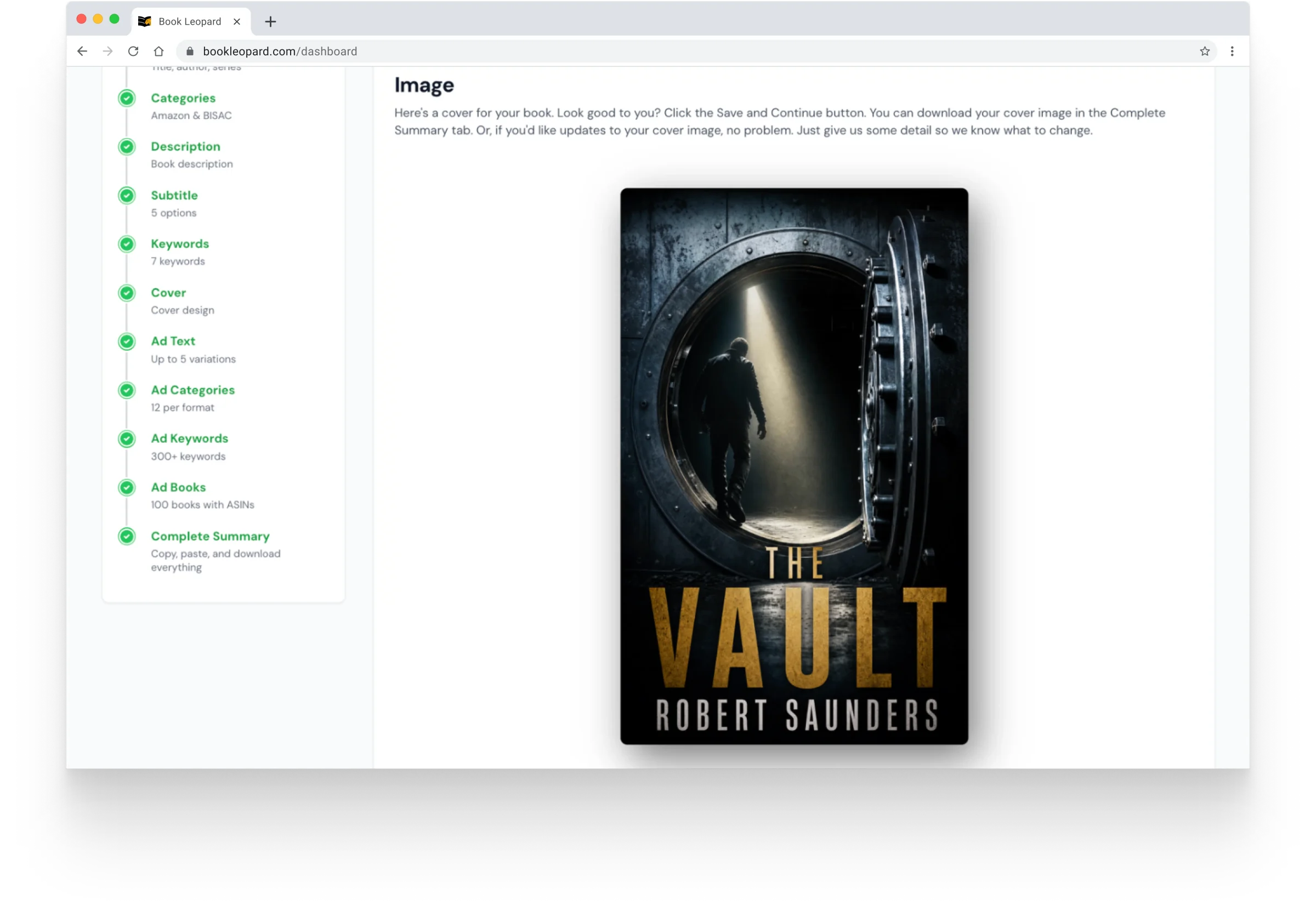Cover tab screenshot